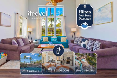 Hilton Pool Pass Included - Stylish Central Villa Mins to Beach Pool & Spa