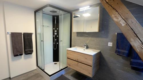 淋浴間, Moderne Dachwohnung im Zentrum von Wald in 華爾德
