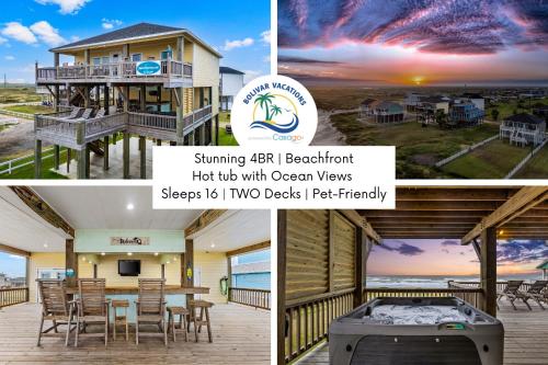 Waves & Whiskey Beachfront HotTub Double Decks! Tiki Bar