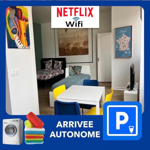 011 CHIC & COSY STUDIO 40m2 HYPERCENTRE WIFI SMART TV NETFLIX - Location saisonnière - Saint-Étienne