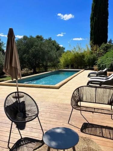 le mas du cypres, 12 pers et piscine in Aigaliers