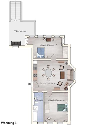 Ferienwohnung 3 mit gr Terrasse und Wasserblick in Neuenkirchen (Vorpommern-Rugen)