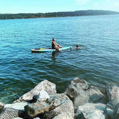 Water view farmhouse walk to beach and coffee