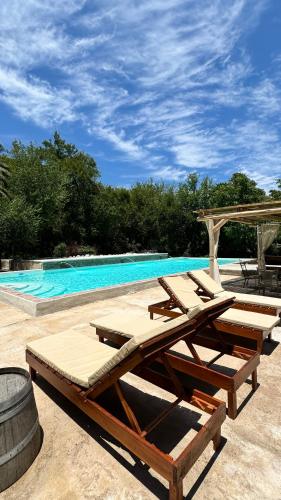 Peldbaseins, Casa Boutique con piscina y cercana a plaza de Villa de las Rosas in Villa Las Rosas