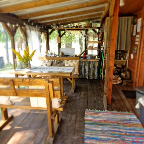 Ezera Roze Lake Cabin Sauna in Rusona