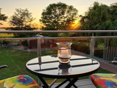 balkong/terrass, Ferienwohnung Weitblick in Schlagsdorf in Fehmarn