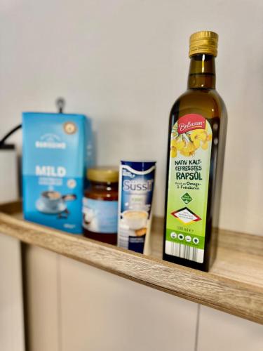 Konyha, FeWo-Palmtrees 3 - Große 2 Zimmerwohnung mit Südbalkon (FeWo-Palmtrees 3 - Große und moderne 2 Zimmerwohnung mit Sud-West Balkon in Gladbeck-Mitte nahe Movi) in Gladbeck