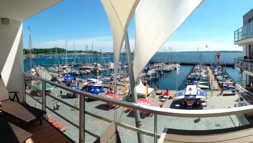 Apartment 33 "Fördetraum" mit Sauna, Apartmenthaus Hafenspitze Blickrichtung offene See in Eckernförde, Deutschland