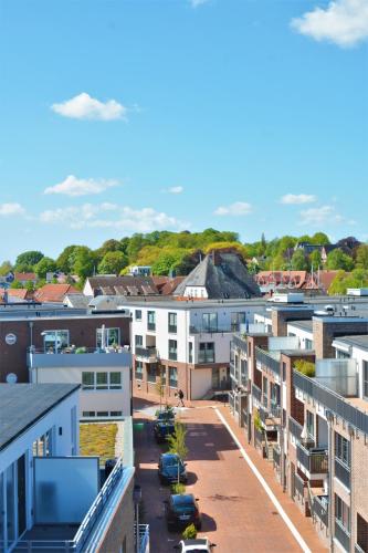 Apartment 38 "Skippers Topp", Apartmenthaus Hafenspitze,Blickrichtung InnenstadtBinnenhafen in Eckernforde
