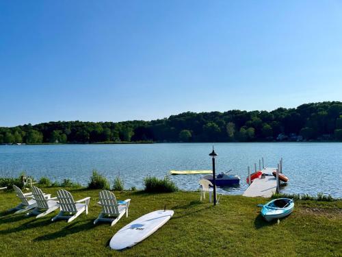 Modern SW Michigan Lakefront Home with Fireplace