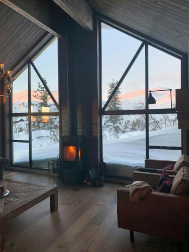 Viesnīcas āriene, Modern Family Cabin At Vegglifjell in Kravik