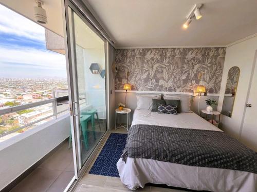 HOM I Estudio con Terraza vista a la ciudad-Santiago