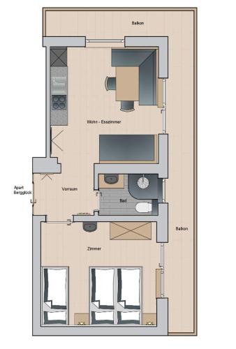 1 king bed, 1 bunk bed, 1 sofa bed