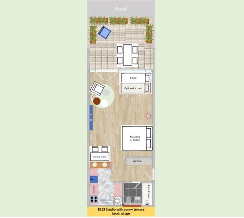 New Studio with Sunny Terrace & Air Condition, Цюрих (фото 3)