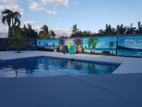 Finca im Grunen, sehr ruhige Lage, Terrasse mit Pool in Peravia