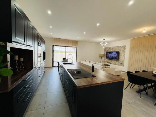 Villa moderne privée avec piscine, vue montagne 3 chambres gîte à louer Pennautier