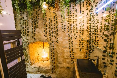 浴室, La Grotte Fleurie - Classé 5 Étoiles (La Grotte Fleurie - Classe 5 Etoiles) in 聖弗龍德普拉杜