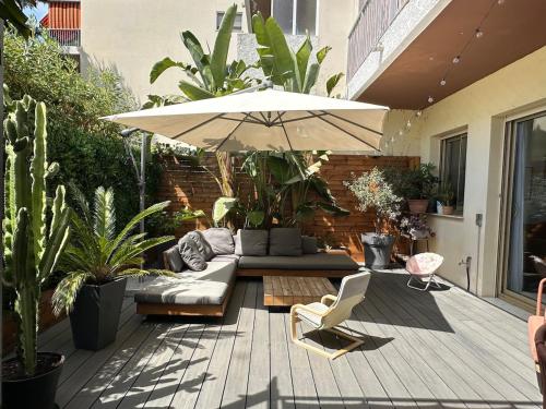 APT avec jardin à 50m des plages et restaurants