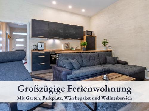 Familienfreundliche Ferienwohnung mit großem Garten, Spielplatz, privatem Badefass & Sauna 1