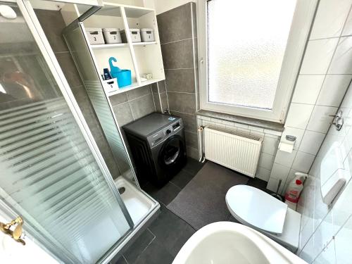 浴室, Wohnung mit 6 Betten im OG in 卡爾本