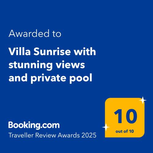 Villa Sunrise with stunning views and private pool Villa Sunrise with stunning views and private pool