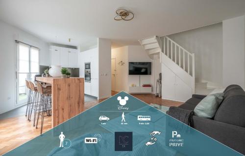 *Disneyland-Paris* duplex 7pers, Parking, Wifi, Netflix - Location saisonnière - Serris