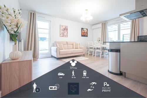 Disneyland-Paris, 6 pers, Wifi, Parking, Rooftop 1
