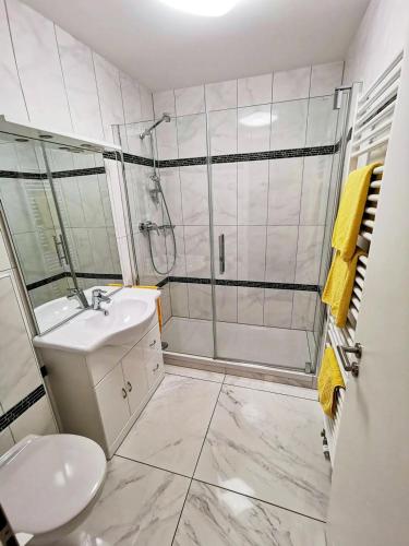 Bathroom, Appartementhaus Regina - Darmstadt - Griesheim in Griesheim