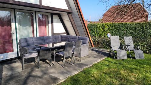 Balkons/terase, Ferienhaus Ankerplatz Twielenfleth im Feriendorf Altes Land in Hollern-Twielenfleth