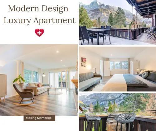 Modern designed, luxury mountain view Apartment in Kandersteg, Schweiz