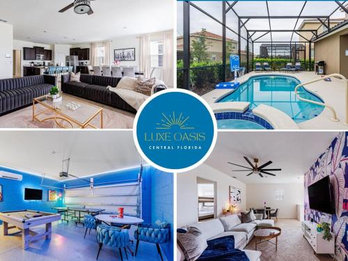 7 Beds, Resort Water Park and Sport Courts, Pool and Jacuzzi, BBQ, Game Rooms