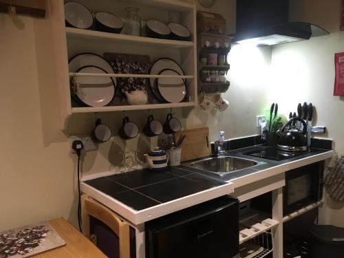 Kitchen, The Aultnamain Shepherds Hut in Edderton