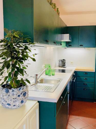 köök, Apartment in South Tyrol with a beautiful panoramic view in Verano