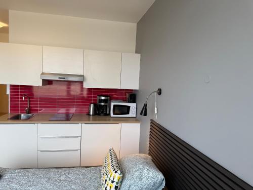 virtuve, Ocean Breeze Apartments in Stokkseyri