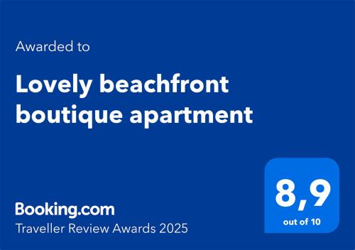 Lovely beachfront boutique apartment - Tap to explore photos