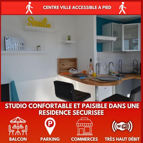 Le petit studieux - Parking - Animaux acceptés - Centre ville accessible à pied Room Type - Apartment