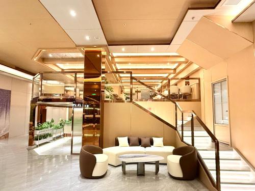 Lobby, Dequan Hotel (Beijing Chaoyang Park Jintai Road Subway Station Store) in Lufthansa Commercial Area