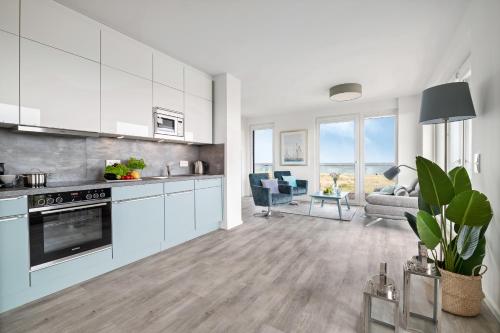 廚房, BeachLoungeFour- 1 OG, Meerblick, Balkon, Kamin, Sauna in 奧賓尼特茲