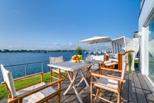 balkon/terras, Ferienwohnung Pier 51 in Olpenitz