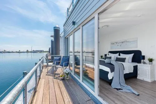 Harbour View Marina: Dachterrasse, Meerblick, Sauna, Bootsanleger in Olpenitz, Deutschland
