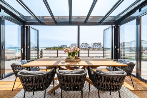 Balkon/terasa, Luxus Beachvilla The View Plus in Olpenitz