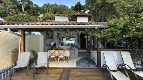 شرفة/ تراس, Refúgio na natureza com vista espetacular em Ilhabela (Refugio na natureza com vista espetacular em Ilhabela) in Praia do Portinho