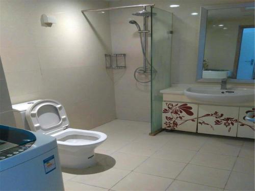Bathroom, Beijing Tiandi Huadian Hotel Apartment Youlehui Branch in Wangjing Science Park & 798 Art Zone