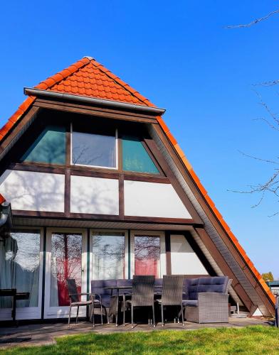 Balkons/terase, Ferienhaus Ankerplatz Twielenfleth im Feriendorf Altes Land in Hollern-Twielenfleth
