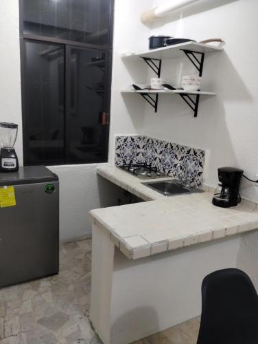 Kitchen, Tres Migueles Depa Shaaro cerca marina y playa medano in Pedregal