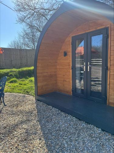 Exterior view, Springfield oaks Glamping Pod in Newport North