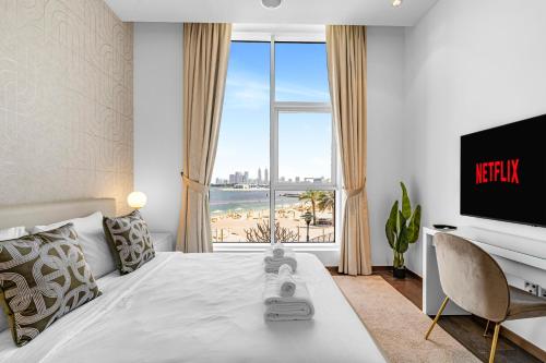 Luxurious and spacious 3 Bedroom Apartment TIARA Residence with private Beach&Pool, Burj and Atlantis Sea View, Dubaj (zdjęcie 6)
