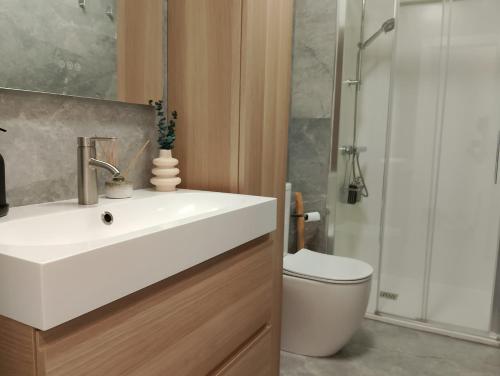 Fürdőszoba, Acogedor apartamento con vistas al mar in Bakio