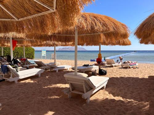 2-Bedroom Apartment on the Second Floor with a Balcony and amazing Pool View & Free Beach Access in Sharm Hills Resort