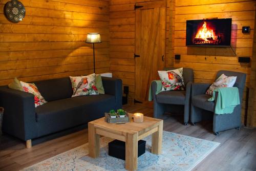 บริการและสิ่งอำนวยความสะดวก, Charmant, gezellig en knus 5p chalet op Veluwe naast Sauna Drome in พุดเทน